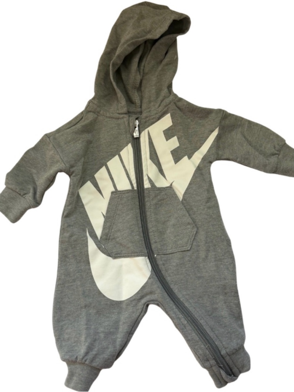 Nike Baby Hoodie Romper | Gray & Black | Zip Up Outfit | Infant